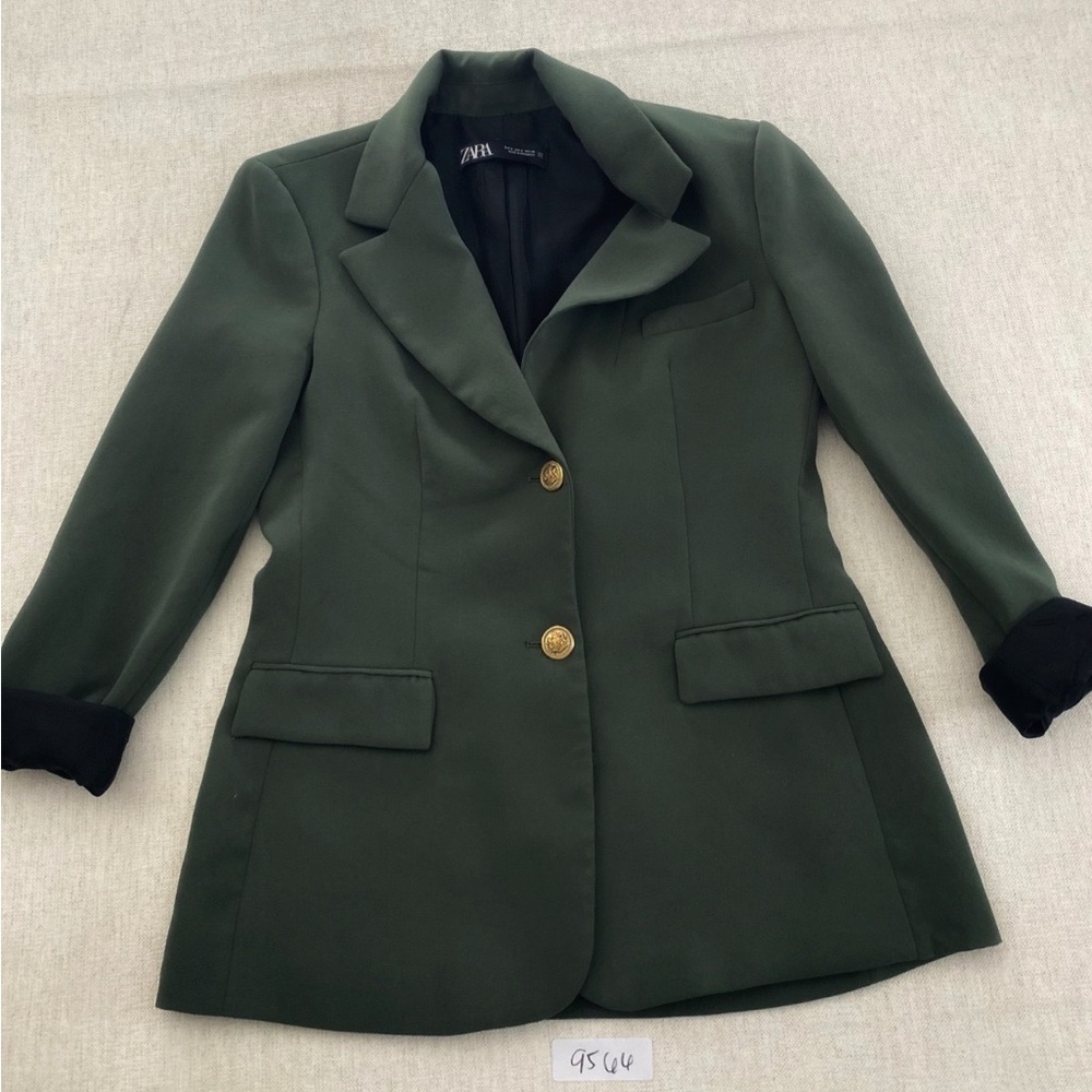 Zara Olive Blazer with Gold Accents size S